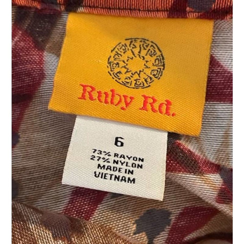 Ruby Rd Size 6 Women's Jacket Red Print Button Front - Picture 4 of 5